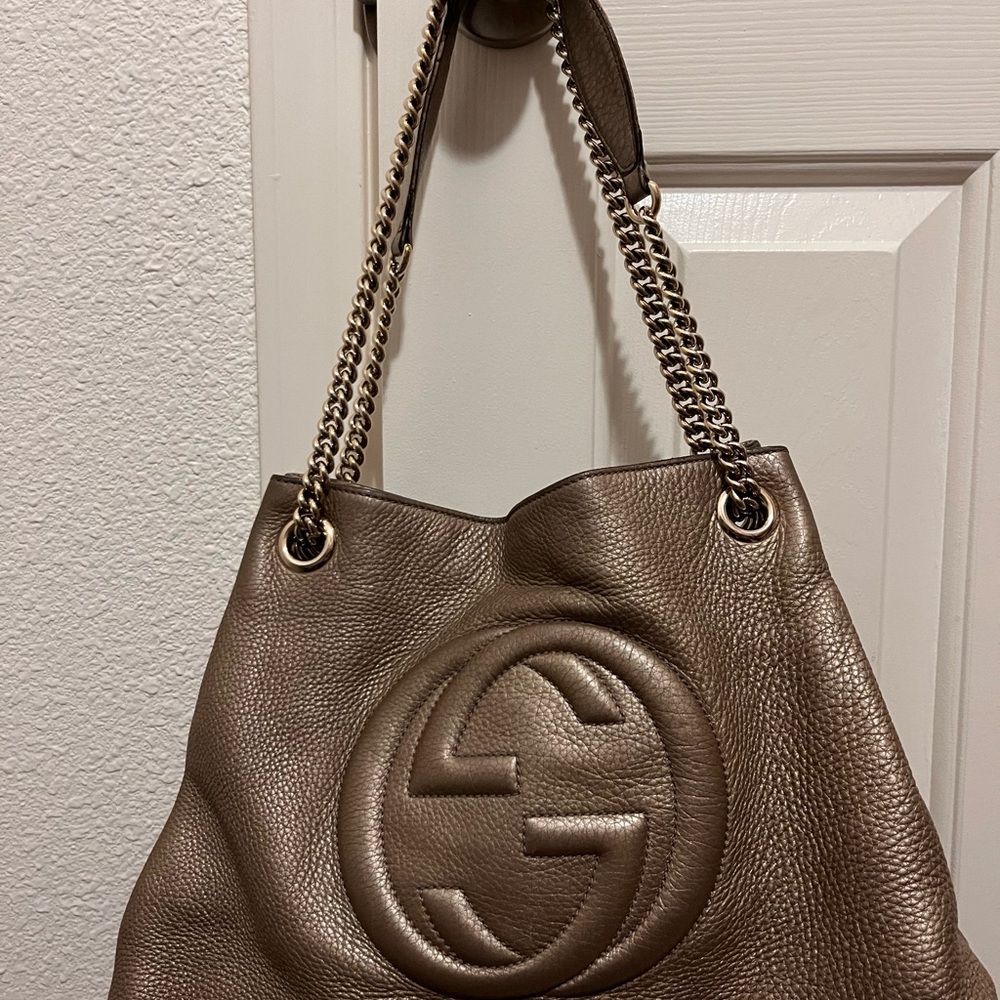 Gucci Brown Leather Shoulder Bag